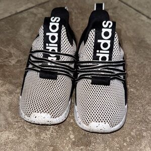 adidas Black and White Knit Lace-Up Sneakers